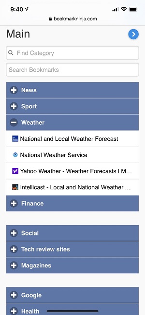 The Dashboard page with a mobile optimized UI in mobile browser.